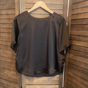 LOFT Chocolate Brown Satin Blouse